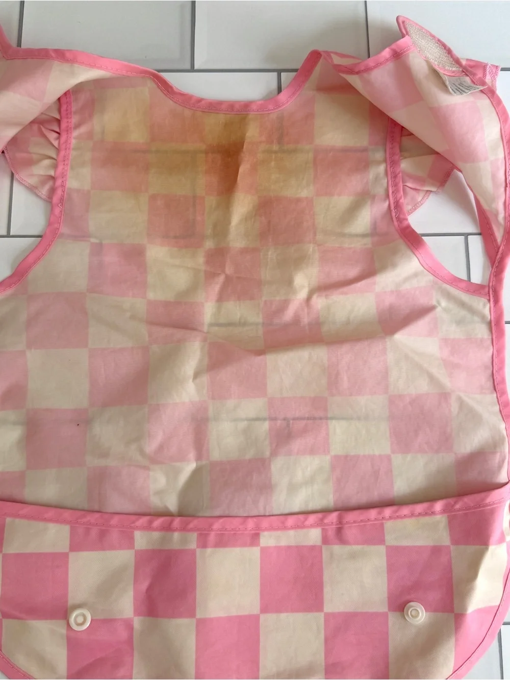 6-24M🫟 Tiny Twinkle 5 Pack Waterproof Ruffle Apron Bibs Solids Floral Checkered
